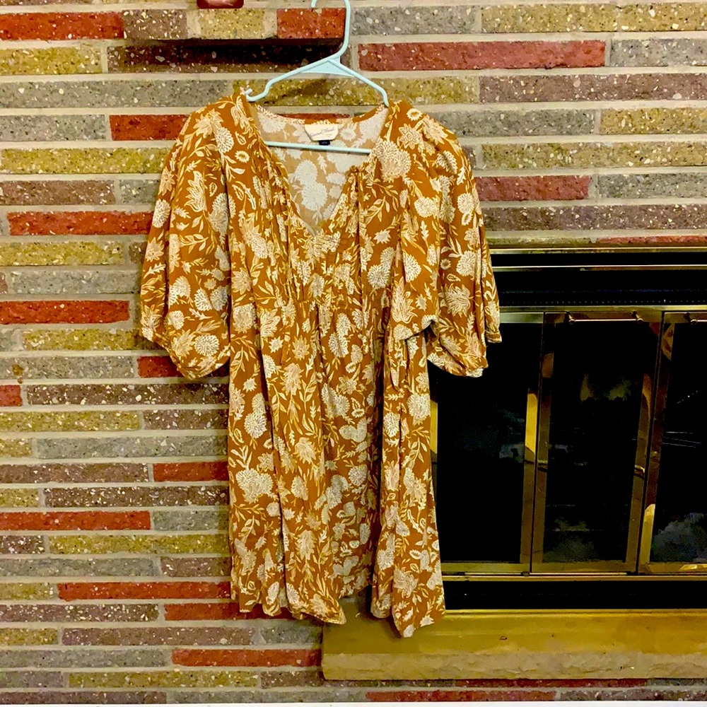 Universal Thread Dress in Mustard Yellow-XL